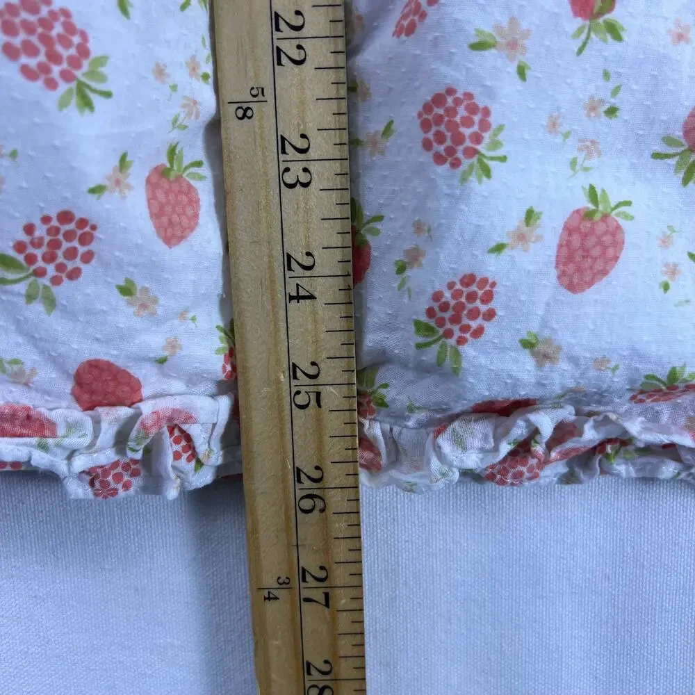 Joie Girls Sundress Size 8 White Raspberry Floral Ruffle Strap Cotton Dress Cute